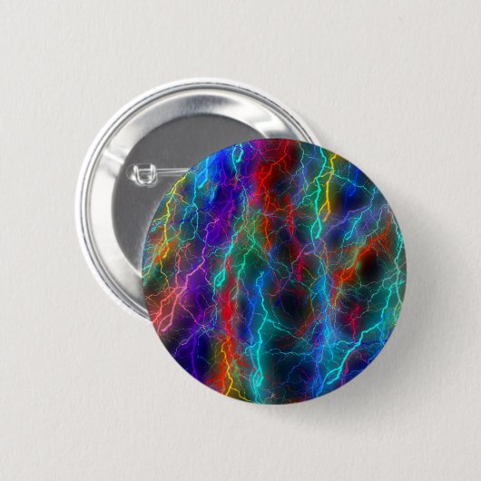 Badge Rond 5 Cm Éclair arc-en-ciel (Devant & derrière)