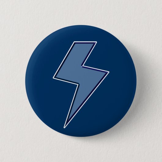 Badge Rond 5 Cm Éclair Bleu (Devant)