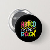 Badge Rond 5 Cm Éclair drôle de retour à l'école 3e année Rock (Devant & derrière)