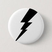 Badge Rond 5 Cm Éclair noir (Devant)