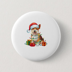 Badge Rond 5 Cm Éclairage de Noël Chapeau Dandie Dinmont Terrier C