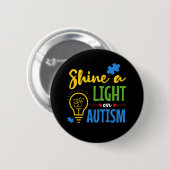 Badge Rond 5 Cm Éclairer l'autisme (Devant & derrière)