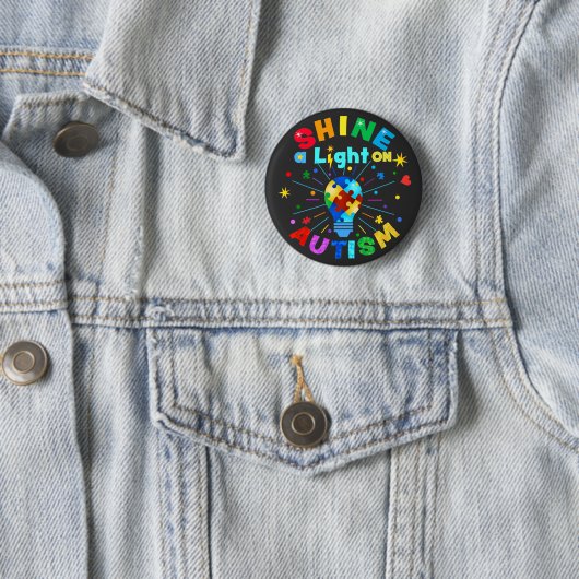 Badge Rond 5 Cm ÉCLAIREZ une lumière sur AUTISM (En situation)
