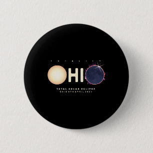 Badge Rond 5 Cm Eclipse 2024 Ohio Total Eclipse Astronomie Graphiq