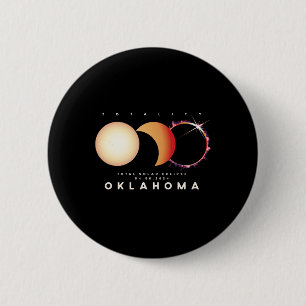 Badge Rond 5 Cm Eclipse 2024 Oklahoma Total Eclipse Astronomie gra