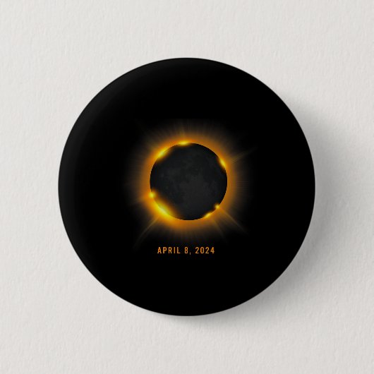 Badge Rond 5 Cm Éclipse solaire 2024 (Devant)
