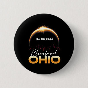 Badge Rond 5 Cm Éclipse solaire 2024 Cleveland Ohio Total Écli sol