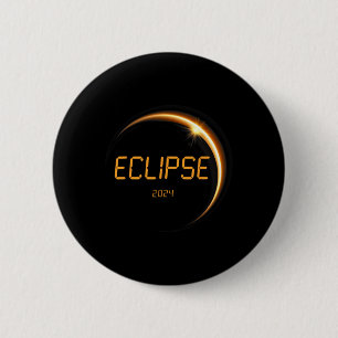 Badge Rond 5 Cm Éclipse solaire 2024 Éclipse solaire totale 4.08.2