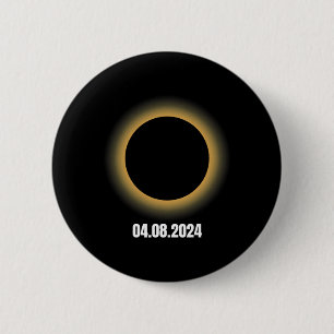 Badge Rond 5 Cm Éclipse solaire 2024 Éclipse solaire totale 4.08.2
