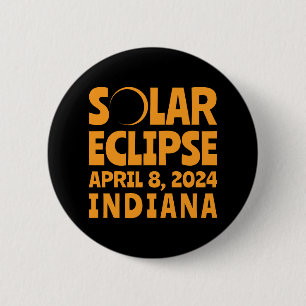 Badge Rond 5 Cm Éclipse solaire 2024 Indiana