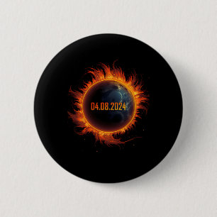 Badge Rond 5 Cm Éclipse solaire 2024 Total Éclipse solaire