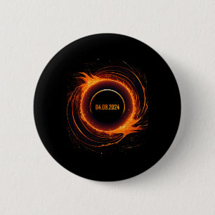 Badge Rond 5 Cm Éclipse solaire 2024 Total Éclipse solaire