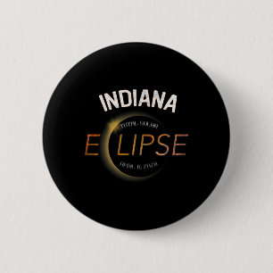 Badge Rond 5 Cm Éclipse solaire 2024 Total Éclipse solaire État In