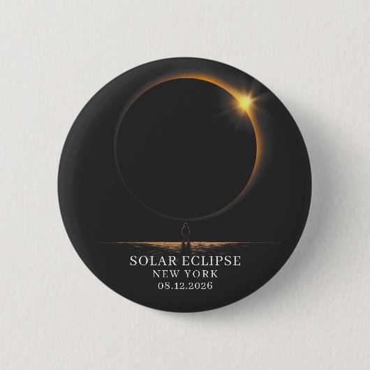 Badge Rond 5 Cm Éclipse solaire 2026 Astronomie céleste (Devant)