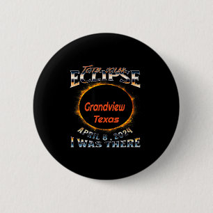 Badge Rond 5 Cm Éclipse solaire à Grandview Texas