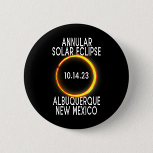 Badge Rond 5 Cm Éclipse solaire annuelle T - Albuquerque Nouveau-M