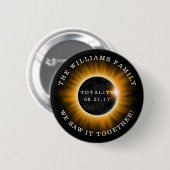 Badge Rond 5 Cm Éclipse solaire de totalité de famille (Devant & derrière)