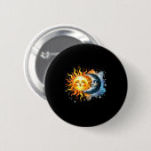 Badge Rond 5 Cm Éclipse solaire de totalité Design Lune Soleil (Devant & derrière)