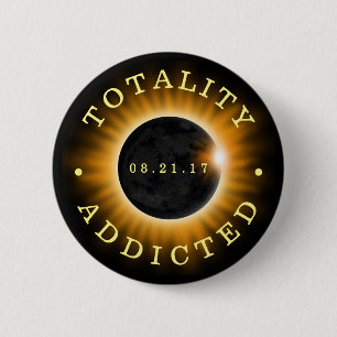 Badge Rond 5 Cm Éclipse solaire dépendante 2017 de totalité