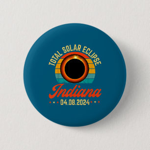 Badge Rond 5 Cm Éclipse solaire Indiana Illustration solaire total
