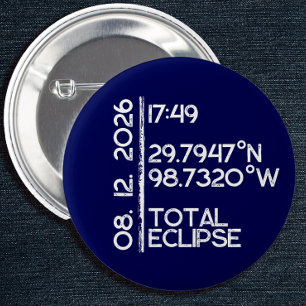 Badge Rond 5 Cm Éclipse solaire personnalisée 2026