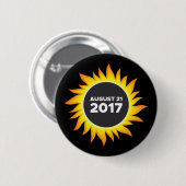 Badge Rond 5 Cm Éclipse solaire totale - 08.21.2017 (Devant & derrière)