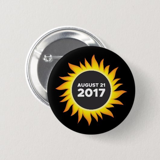 Badge Rond 5 Cm Éclipse solaire totale - 08.21.2017 (Devant & derrière)
