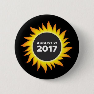 Badge Rond 5 Cm Éclipse solaire totale - 08.21.2017