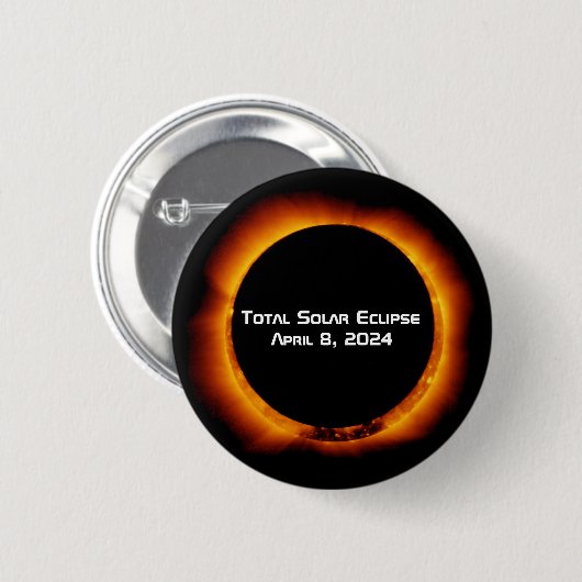 Badge Rond 5 Cm Éclipse solaire totale 2024 (Devant & derrière)