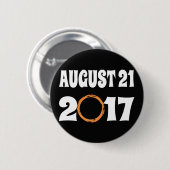 Badge Rond 5 Cm Éclipse solaire totale 21 août 2017 (Devant & derrière)