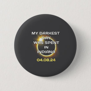 Badge Rond 5 Cm Éclipse solaire totale du 4_8_24 dans l'Indiana le