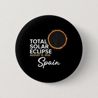 Badge Rond 5 Cm Éclipse solaire totale en Espagne le 12 août 2026