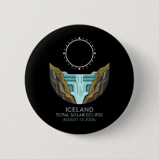 Badge Rond 5 Cm Éclipse solaire totale en Islande 2026 Événement c