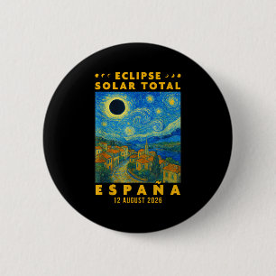 Badge Rond 5 Cm Éclipse solaire totale Espagne 2026