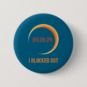 Badge Rond 5 Cm Éclipse solaire totale, je suis dans le noir