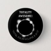 Badge Rond 5 Cm Éclipse Solaire Totalité Magnifique (Devant)