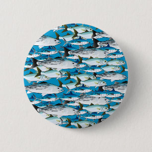 Badge Rond 5 Cm École des poissons de surf atlantiques dans le