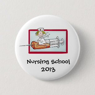 Badge Rond 5 Cm École d'infirmières - infirmière humoristique d