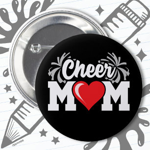 Badge Rond 5 Cm École Pom-pom girl Squad Sports Fier Cheer Maman