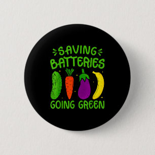 Badge Rond 5 Cm Économie de piles pour une planète verte humour dé