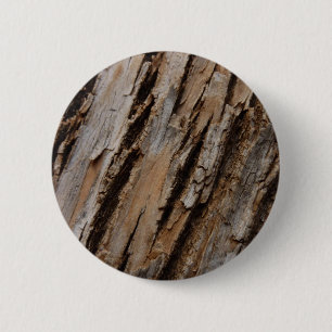 Badge Rond 5 Cm Écorce d'arbre I Dessin texturé abstrait naturel