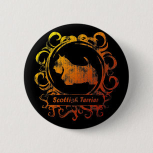 Badge Rond 5 Cm Écossais patiné chic Terrier