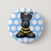 Badge Rond 5 Cm Ecosse Chien Bee (Devant)