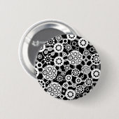 Badge Rond 5 Cm Écosystème - Blanc sur noir (Devant & derrière)