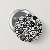 Badge Rond 5 Cm Écosystème - Noir sur Blanc (Devant & derrière)