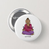 Badge Rond 5 Cm Écouter (Devant & derrière)