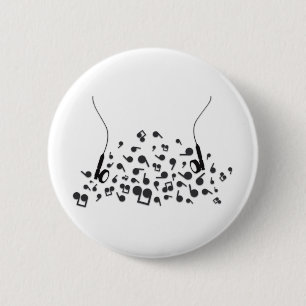 Badge Rond 5 Cm Écouteurs