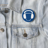 Badge Rond 5 Cm Écouteurs (En situation)