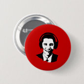 Badge Rond 5 Cm Écouteurs de Barack Obama (Devant & derrière)