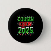 Badge Rond 5 Cm Écran Cousin 2025 Noël Lumières Père Noël Pajam (Devant)